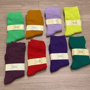 8 Pair Colorful Crew Socks